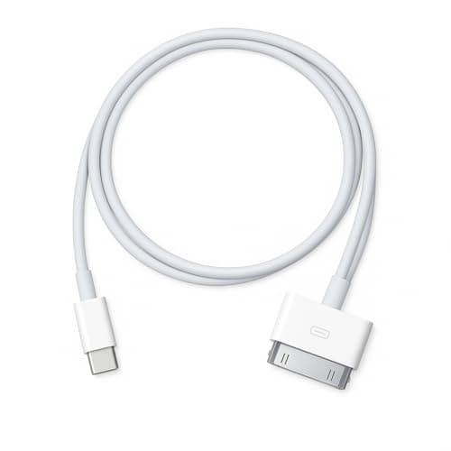 Image of USB C to 30 Pin Cable - High Grade Cable - For iPhone [ 4s, 4, 3Gs, 3G ], iPad and iPod (nano, touch, Classic) - Sync & Charge - Compatible with All Models with old Dock connector - 1M
