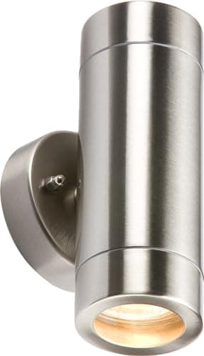 Image of Knightsbridge Outdoor GU10 Up and Down Wall Light in Stainless Steel
