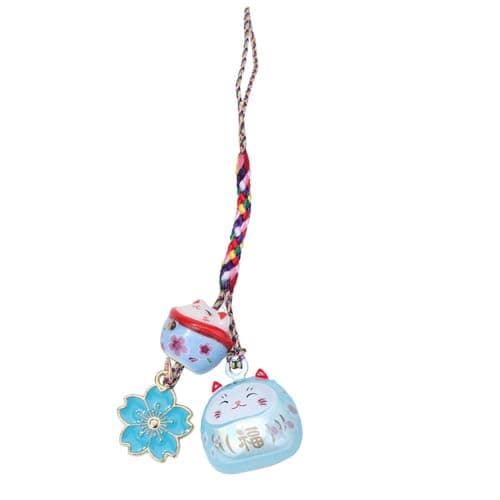 Image of Shurhome Backpack Cats Decoration Maneki Neko Keychain Ornament Fun and Cheerful Accessory for Bags Rearview Glass Hanging Pendant Decoration