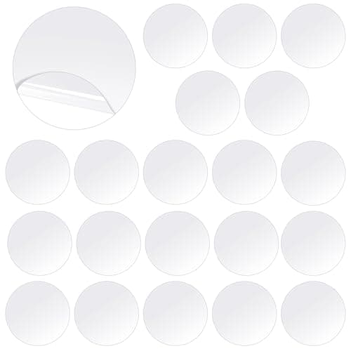 Image of Double Sided Sticky Pads Heavy Duty, 20Pcs Strong Sticky Pads 50mm Diameter, Clear Round Self Adhesive Mounting Tape for Home, Craft DIY, Strong Car Sticky Pad Adhesive Replacement for Car Mount