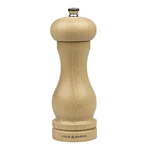 Image of Cole & Mason Beech Capstan A6 Salt Mill, 165mm, Adjustable Grind Ceramic Precision+ Mechanism, Beech Wood, Single, Includes 1 x Salt Grinder