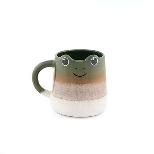 Image of Sass & Belle Mojave Frog Mug - Coffee Mug or Tea Cup with Hand-Painted Frog Face – Novelty Drinking Cup, Gift for Him or Her, Fun Sass and Belle Kitchen Accessory