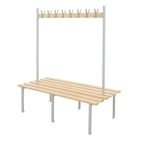 Image of BiGDUG Essentials Changing Room Bench - Double Sided Bench with 16 Hooks - 1750h x 1500w x 780d mm