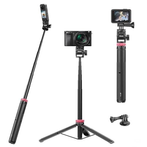 Image of 59Inch/146cm Selfie Stick Tripod for Go pro ULANZI MT-71 Long Extendable Vlog Handle Portable Lightweight Tripod Stand Compatible with Go pro Hero 12/11/10/9/8/7 Insta360 One XR/RS/GO DJI Pocket 3 4