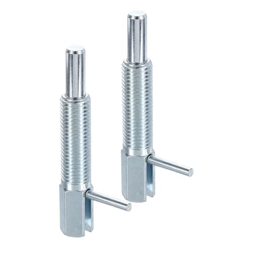 Image of sourcing map 2Pcs Retractable Indexing Plunger Pin, M16 L Spring Plunger Carbon Steel Spring Loaded Latch Telescopic Locking Pin for Machinery Shipbuilding