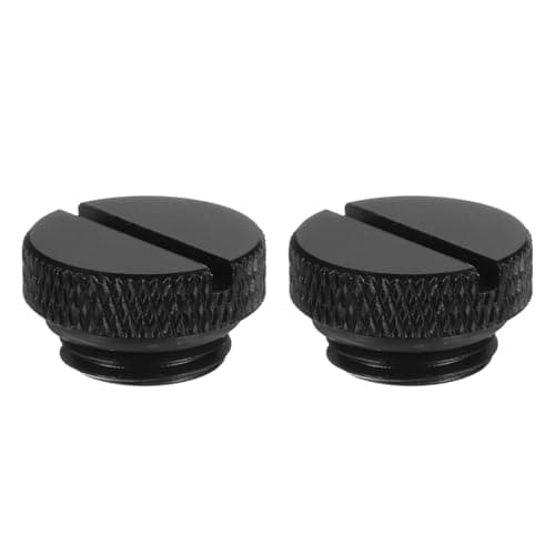 Image of sourcing map 2pcs Water Stop Plug Fitting G1/4" Thread Pc Water Cooling Slot Plugs Fitting Copper Water Stop End Cap for Computer Water Cooling System, Black