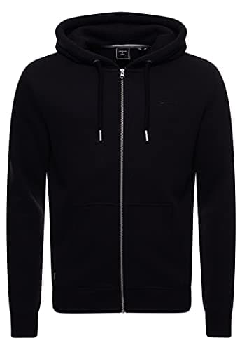 Image of Superdry Men's Vintage Logo Emb Ziphood Bb Hooded Sweatshirt - - XL Black