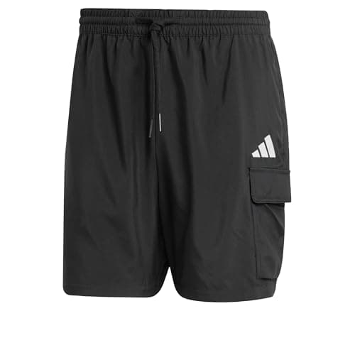 Image of adidas Men's Essentials Small Logo Cargo Chelsea Short, Black/White, L
