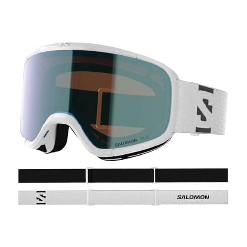 Image of Salomon AKSIUM 2.0 PHOTO Goggles, Unisex Anti-Fog Ski Goggles for Trail Running and Mountain Adventures, White/Blue