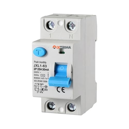 Image of RCCB C25 Pure Residual Current Circuit Breaker 25A 2-Pin 2P 220V 6kA 30mA 2 DIN Modules