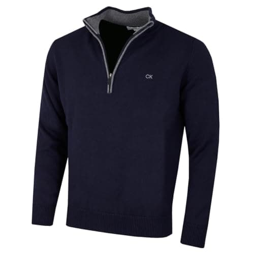 Image of Calvin Klein Golf Mens Cotton Sweater - Navy - XXL