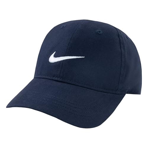 Image of NIKE Just Do It Sports Hat Adjustable Sun Cap 4-7 (Obsidian Navy Blue with White Swoosh)