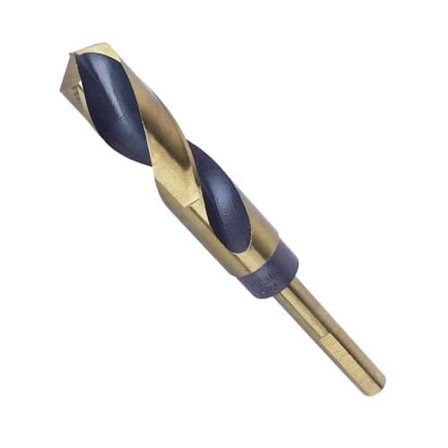 Image of KinetiCore 12mm Reduced Shank Twist Drill Bit, 10mm Shank HSS 4341, Black & Gold Oxide for Stainless Steel, Metal, Aluminum, Copper, Plastic & Wood