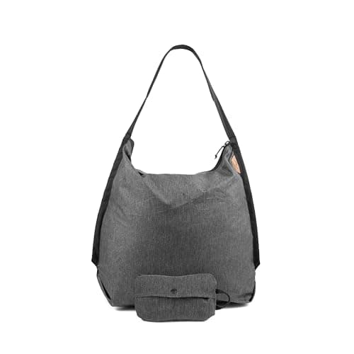 Image of Peak Design Packable Shopping Tote, Charcoal, Zippable Ultralight Carry-All, Self-Healing Ripstop Shell, Microfiber Strap, Internal Pocket, Weather-Resistant Foldable Bag, Tote Bag for Women and Men