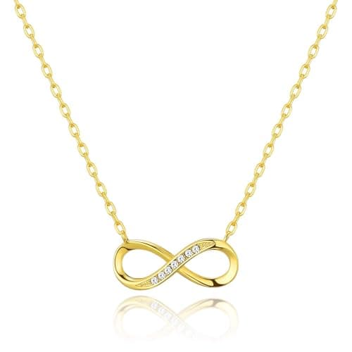Image of Philip Jones 18k Gold Plated Infinity Pendant Necklace Created with Zircondia® Crystals