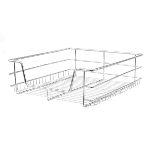Image of KuKoo 4 x Kitchen Pull Out Soft Close Baskets, 600mm Wide Cabinet, Slide Out Wire Storage Drawers