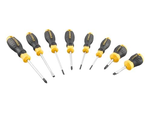 Image of Stanley Cushion Grip™ Screwdriver Set, 8 Piece, Engineered from high-Strength, Chrome Vanadium Steel to Reduce The Chance of tip Breakage. The Strong Magnetic Black Oxide tip