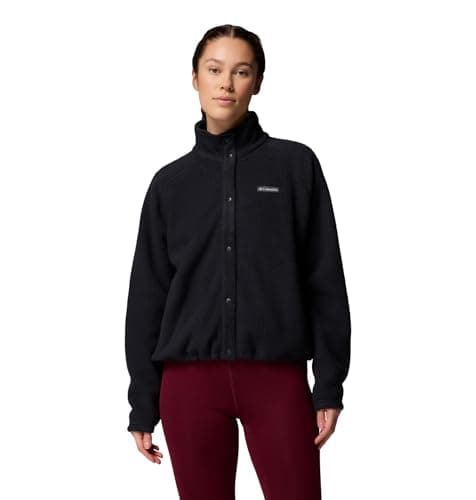Image of Columbia Women's Jasper Ridge Pebbled Fleece Full Snap, Fleece Jacket, Black, Medium