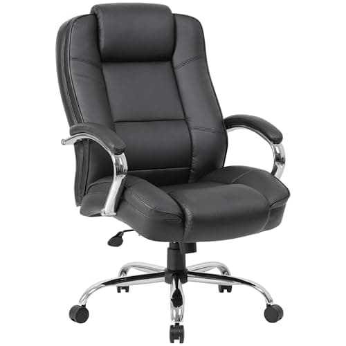 Image of Office Furniture Online XL 24 Hour Manager Chair - Heavy Duty Leather Faced Office Chair - Reclining Tilt Control Height Adjustable - Black