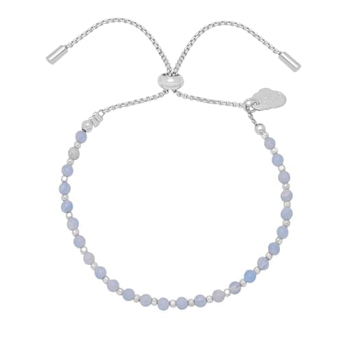Image of Estella Bartlett Amelia Bracelet - Gold Plated Beaded Gemstone Bracelet for Women, Adjustable Dainty Everyday Jewellery Gift (Blue Lace Agate)