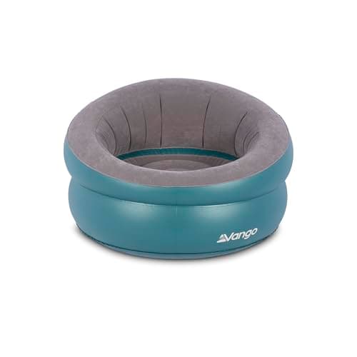 Image of Vango Inflatable Donut Camping Chair – Flocked Inflatable Lounge Chair with Soft PVC Surface, Lightweight & Portable, 120kg Max Load – Ideal for Camping, Festivals & Garden (Teal)