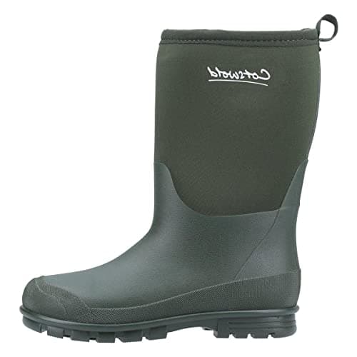 Image of Cotswold Hilly Neoprene Childrens Wellington Boot Unisex Kids Green Size 3