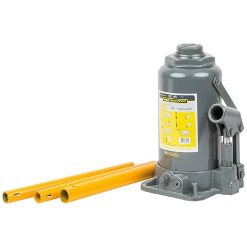 Image of WINNTEC 20 Ton Hydraulic Bottle Jack, 244mm to 449mm Lifting Height with a 60mm Screw Extension