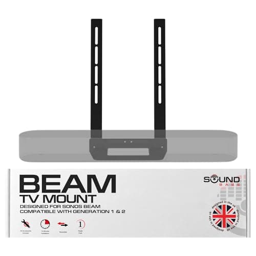 Image of Sound Bass Beam TV Mount, Compatible with Generation 1 & 2 Sonos Beam Mounting Bracket for TV, Black, Full Hardware Kit Included, Beam Soundbar