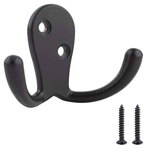 Image of Amazon Basics AB4900-FB-5 Pack Curved Robe Hook, Matt Black