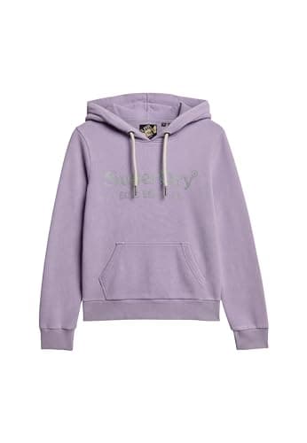 Image of Superdry Metallic Venue Logo Hoodie W2012081A Light Lavender Purple Size 8, Light Lavender Purple, UK 8