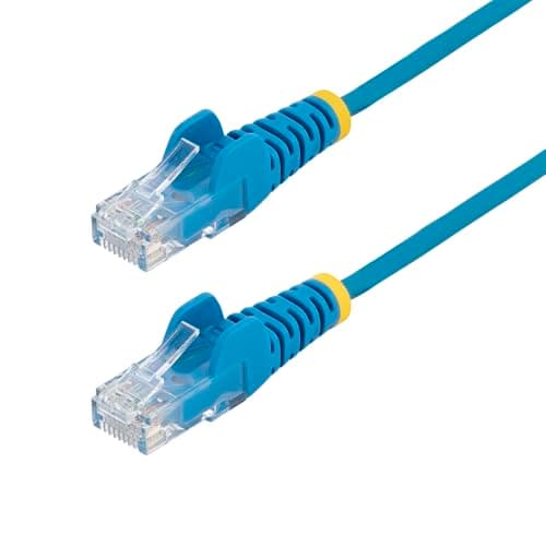 Image of StarTech.com 0.5 m CAT6 Cable - Slim CAT6 Patch Cord - Blue - Snagless RJ45 Connectors - Gigabit Ethernet Cable - 28 AWG (N6PAT50CMBLS)