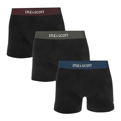 Image of Lyle & Scott Mens Devon Boxer Shorts (Pack of 3) (L) (Black)