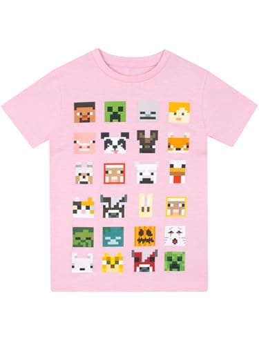 Image of Minecraft Girls T-Shirt Pink Age 5 to 6 Years
