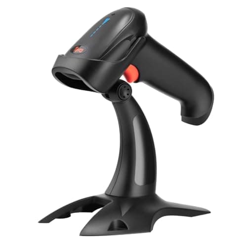 Image of Tera Pro 2D Wireless Barcode Scanner, Bluetooth QR Code Reader with Stand, 2200mAh Fast and Precise Scanning, HW0002, Black