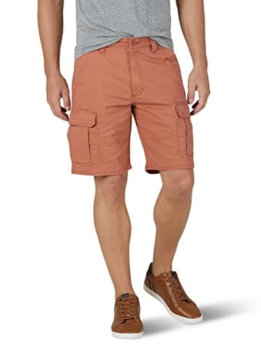 Image of Wrangler Authentics Men's Classic Relaxed Fit Stretch Cargo Shorts, Copper Brown, 36 UK