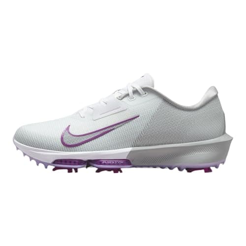 Image of Nike Infinity Tour 2 Golf Shoes (FD0217-102, White/Light Smoke Grey/Vivid Purple), White, 9.5