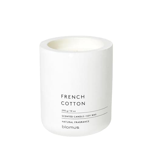 Image of Blomus Fraga Scented Candle Lily White L, Soy Wax Candle in Concrete Look,Medium
