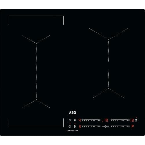 Image of AEG 6000 Series Induction Hob, IKX64441CB, 4 Cooking Zones 60cm, Flexible Bridge Zones, Hob2Hood, Built-In Hob Timer, Key-lock, Assisted Cooking Sensors, 3 Step Residual Heat, 44x560x490mm, Black