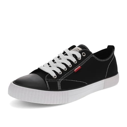 Image of Levi's Men's Casual Sneaker, Black, 8 UK