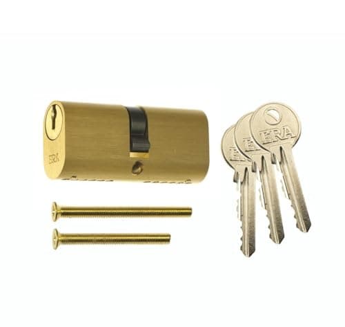Image of Ironmongery Solutions® 5-Pin Oval Profile Double Door Cylinder | Durable Security Lock Barrel for uPVC, Timber & Aluminium Doors (Brass, 35mm/35mm)