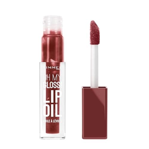 Image of Rimmel Oh My Gloss! Lip Oil 008 Deep Chery, Juicy Shine, Hydrates & Naturally Plumps, Moisture Boost, Vitamin E, Replenishes & Restores the Lips, Coconut Oil, Non-Sticky, Vegan & Cruelty Free