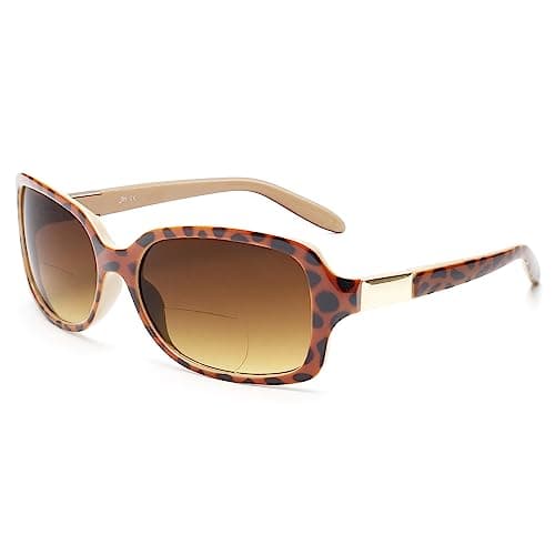 Image of JM Classic Bifocal Reading Sunglasses Square Stylish Gradient Sunglasses Readers for Women +2.0 Tortoise