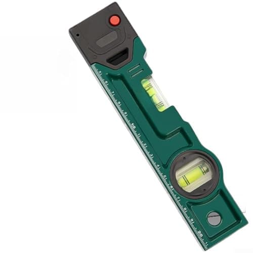 Image of HavenlyCove Cast Aluminum Magnetic For Spirit Level Featuring Blue Bubble Vial for Accuracy, Shock-Absorbing Rubber Ends, and Dual-Sided Graduated Scales (27003)