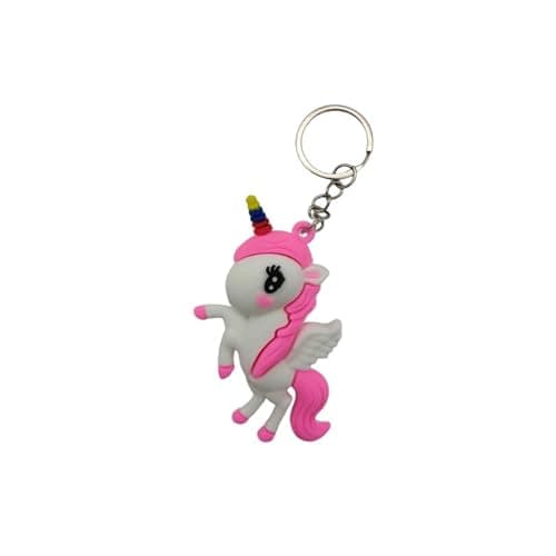 Image of 4Trails Unicorn Lucky Keyring Keychain pink white Schoolbag Ornament Key Fob Bag Decoration Cute Gifts for Women Ladies Girls