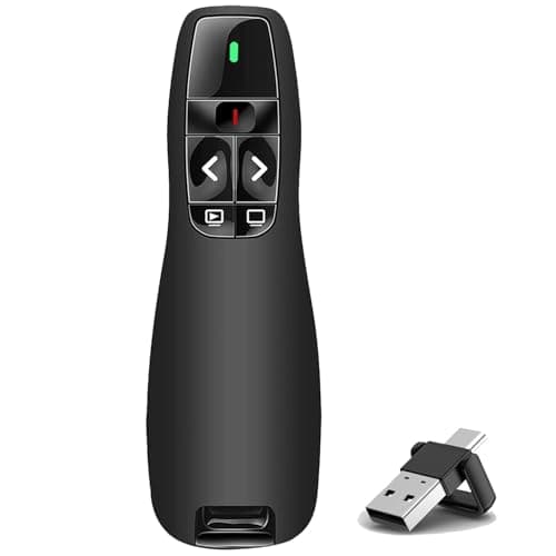 Image of VOVIGGOL USB/Type-C 2 in 1 Wireless Presenter Clicker for PowerPoint Presentation Remote, 2.4GHz PPT PowerPoint Clicker Presentation Pointer Slide Advancer for Mac Computer Laptop