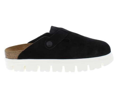 Image of Birkenstock Women's Boston Chunky Mules, Black Other, 7-7.5 Narrow Women/5-5.5 Narrow Men