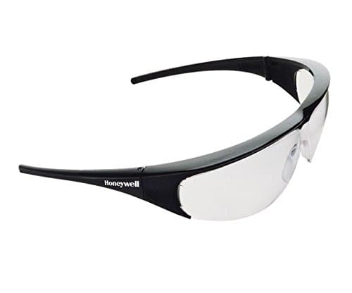 Image of Honeywell 1000001 Millennia Safety Eyewear Black Frame with Clear Anti-Scratch Polycarbonate Lens, Adjustable, Breakaway Flexicord Retainer, Balanced Fit (1 Piece)