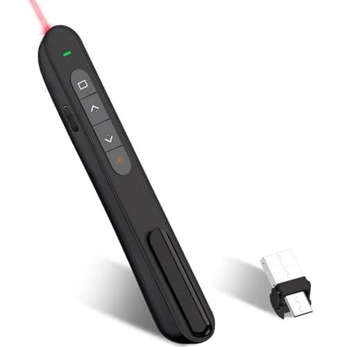 Image of USB & Type-C 2 in 1 Clicker for Powerpoint 2.4GHz Hyperlink Volume 328FT Wireless Presenter Remote PPT PowerPoint Clicker Presentation Clicker for Powerpoint Computer Laptop Mac