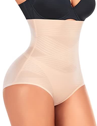 Image of Werkiss Tummy Control Knickers High Waisted Shapewear for Women Tummy Control Body Shaper Slimming Underwear Shaping Briefs(#1 Beige, M)