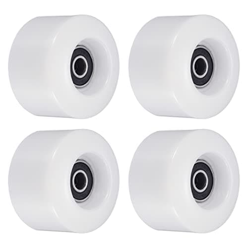 Image of PATIKIL 55mm Skateboard Wheel with Bearings ABEC-9, 4 Pack Street Wheels for Skateboards Cruiser Wheel Replacement 80A, White